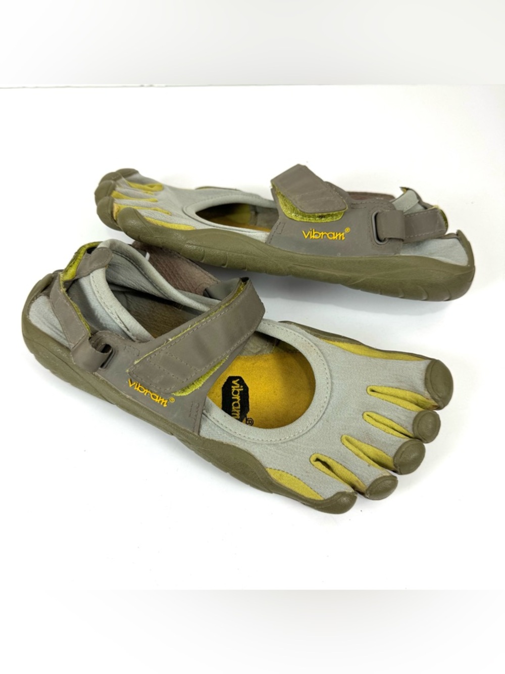 Vibram FiveFingers Olive Green and Yellow Women’s Athletic Toe Shoes